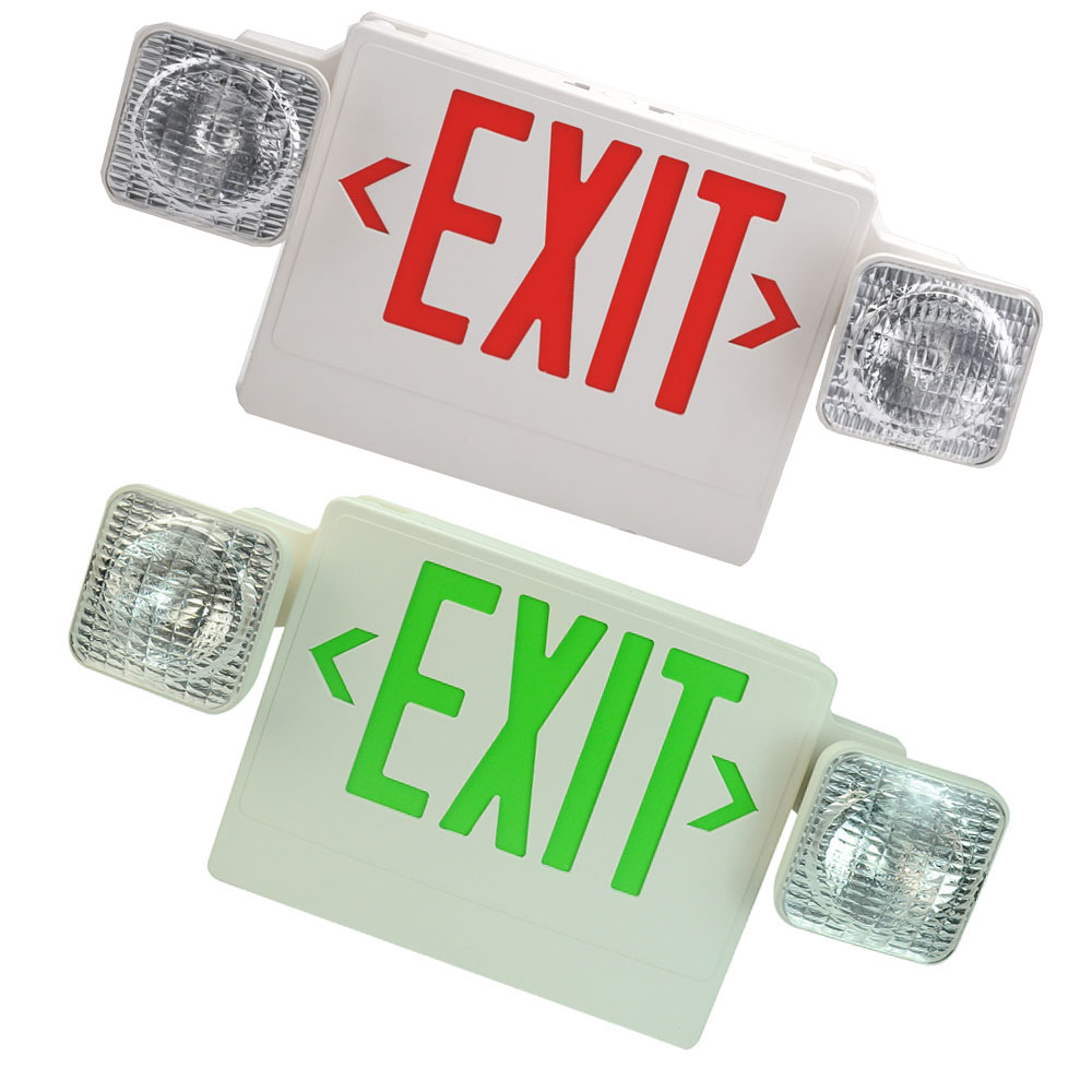 China Hardwired Red-Green LED Combo Exit Sign Emergency Light ...